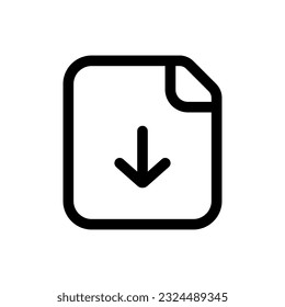 Simple Download File icon. The icon can be used for websites, print templates, presentation templates, illustrations, etc