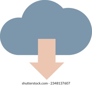 simple download flat icon in minimal style, isolated vector on white background for graphic design
