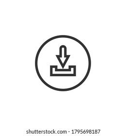 Simple download icon flat design