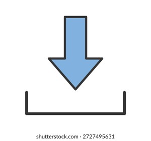 Einfaches Download-Symbol, Illustrationsvektor