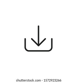 Simple download line icon. Stroke pictogram. Vector illustration isolated on a white background. Premium quality symbol. Vector sign for mobile app and web sites.