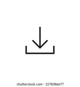Simple Download Line Icon. Stroke Pictogram. Vector Illustration Isolated On A White Background. Premium Quality Symbol. Vector Sign For Mobile App And Web Sites.