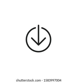 Simple download line icon. Stroke pictogram. Vector illustration isolated on a white background. Premium quality symbol. Vector sign for mobile app and web sites.