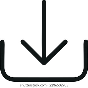 Simple download line icon. Stroke pictogram. Vector illustration isolated on a white background. Premium quality symbol. Vector sign for mobile app and web sites.