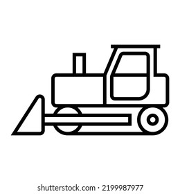 simple dozer wheel chain line icon