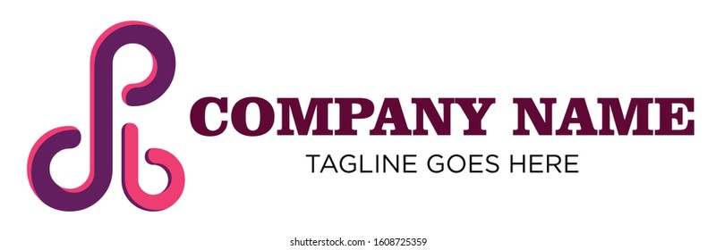 simple DP vector logo in purple and pink