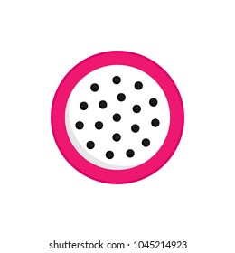 Simple dragon fruit flat vector icon, isolated. Cute pink dragon fruit symbol.