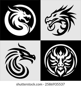 simple dragon head logo design