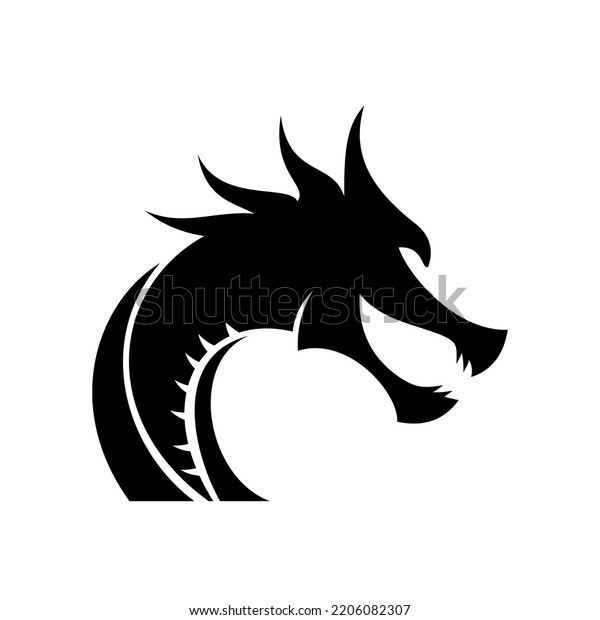 Simple Dragon Head Logo Silhouette Vector Stock Vector (Royalty Free ...