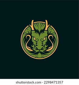 simple dragon head logo for symbol and icon