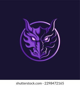 simple dragon head logo for symbol and icon