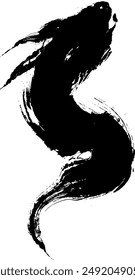 Simple, Dragon, Ink Painting Style, Illustration, Vector, Brushstroke, Black Ink, Calligraphy, Japanese, Traditional, Art, Art, Mythical, Mythical Creature, Black and White, Monochrome, 