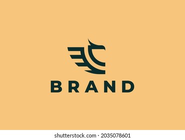 simple dragon line modern logo design 
