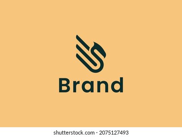 Simple Dragon Line Modern Logo Design	