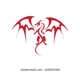 Simple Dragon Logo Vector Design Stock Vector (Royalty Free) 1645019206 ...