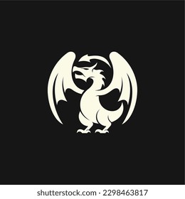 logo simple del dragón con alas