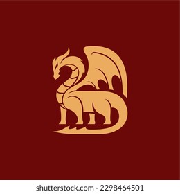 simple dragon logo with wings