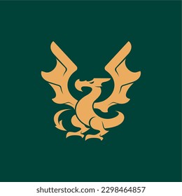 logo simple del dragón con alas