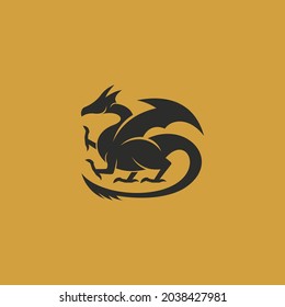 simple dragon silhouette logo .vector illustration for logo or icon