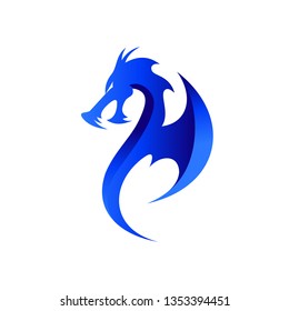 Simple dragon vector logo , dragon logo and wing, dragon and tail