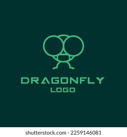 Simple Dragonfly Face Logo, Suitable for Insect Community or Lovers Logo