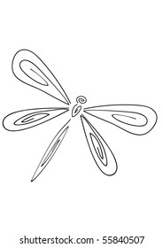 Simple Dragonfly Sketch