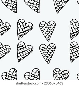 Simple draphic pattern with black hearts. Great element for design.
