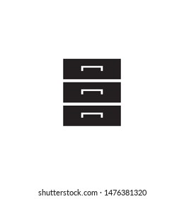Simple drawer flat icon design vector