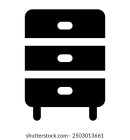 Simple Drawer glyph icon. The icon can be used for websites, print templates, presentation templates, illustrations, etc