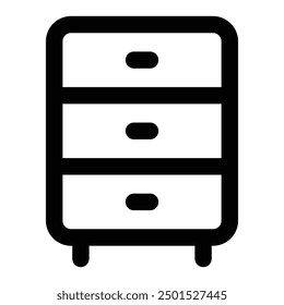 Einfaches Schubladensymbol. Das Symbol kann für Websites, Druckvorlagen, Präsentationsvorlagen, Illustrationen usw. verwendet werden