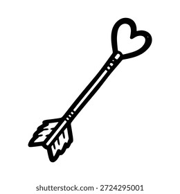 Dibujo simple de una flecha con una punta en forma de corazón