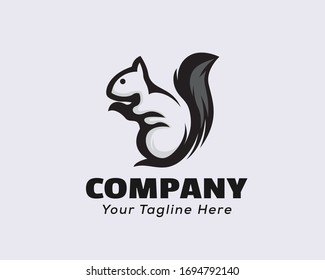 simple drawing art style squirrel logo design inspiration