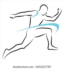 Simple Drawing of an Athletic Runner