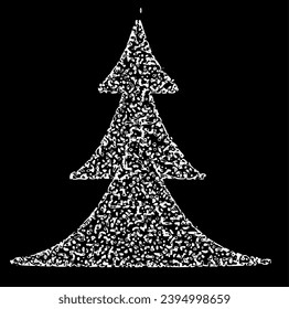 Simple drawing black and with tree