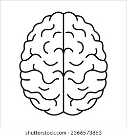 Simple drawing of a brain. Icon design. Outline vector illustration.