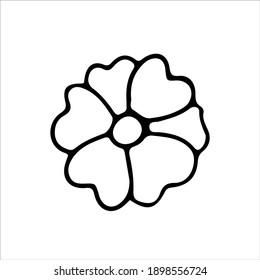 simple drawing of a chain of illustrations for coloring on the theme of romance. romance, spring or valentine's day. vector illustration isolated on white background