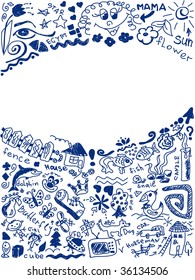 simple drawing children's doodles vector