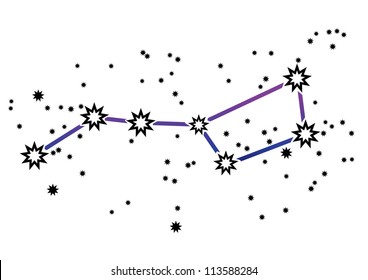 Simple drawing of constellation "Ursa Major" (Big Dipper)