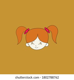 Simple drawing of cute girl.