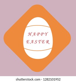 Simple drawing of easter eggs and inscription happy easter