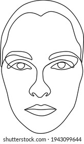 dibujo simple de un retrato femenino. retrato de dibujo vectorial de una mujer.