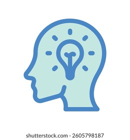 A simple drawing highlighting the subject man head, think