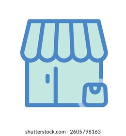 A simple drawing highlighting the subject store, shopping