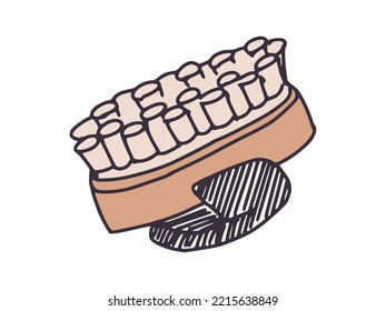 einfache Zeichnung Massage Bürste Spa Industrie. Doodle-Bildvektor