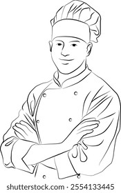 Simple drawing of master chef