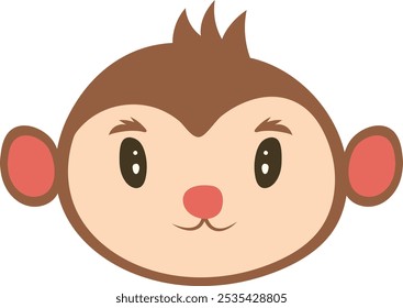 Simple drawing of a monkey's face with large round eyes, a small nose, neutral expression, and prominent ears.