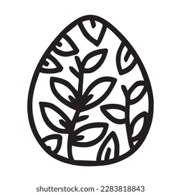 Simple drawing on childreenbook. easter eggs set simple black icons on white background