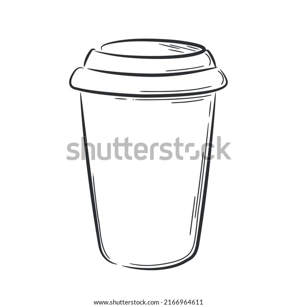 Simple Drawing Paper Cup Hot Drinks Stock Vector (Royalty Free ...