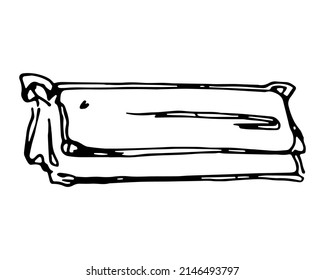 A simple drawing of a pencil case. Vector element of school supplies. Element for print and design.