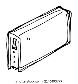 A simple drawing of a pencil case. Vector element of school supplies. Element for print and design.